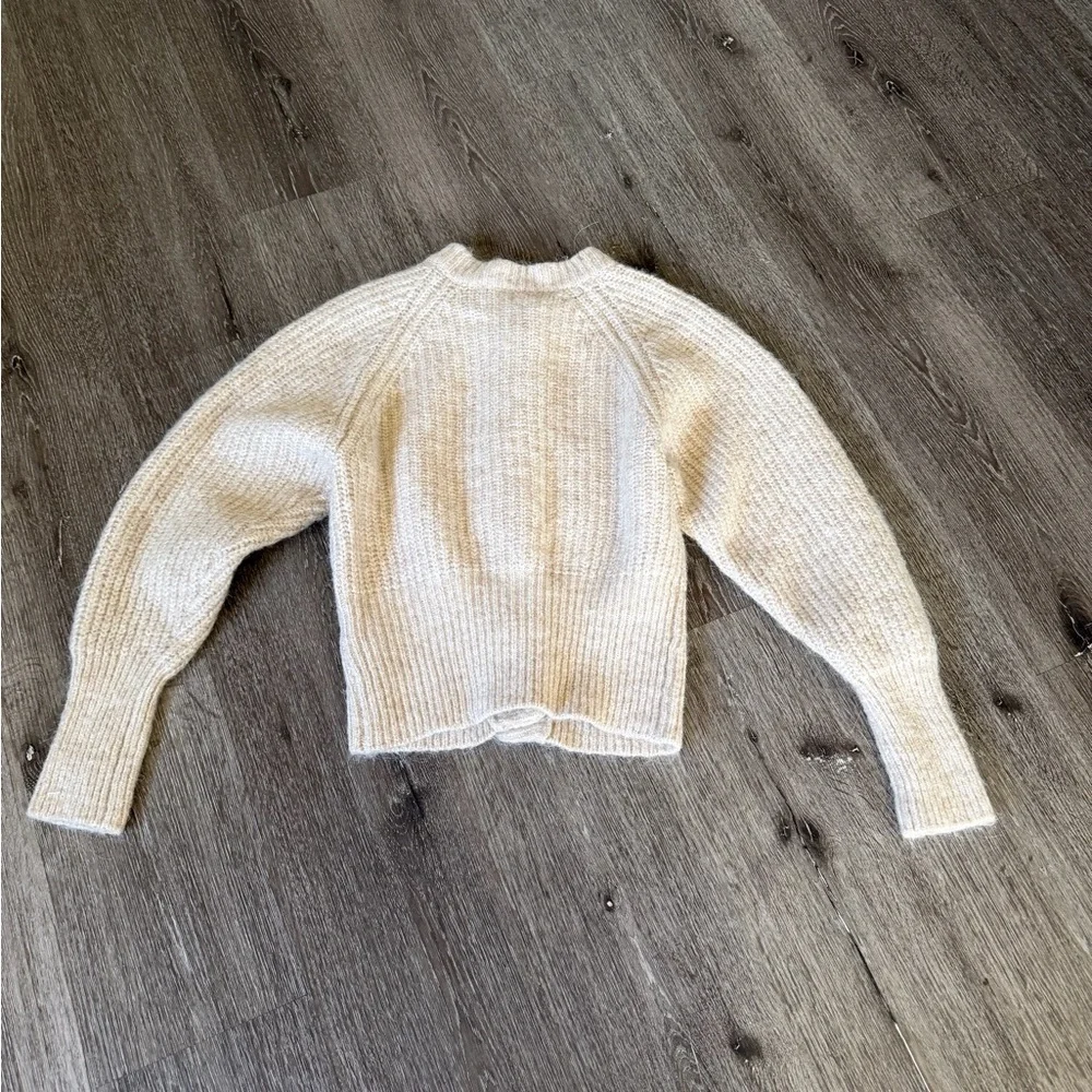 Zara Beige Knit Sweater with Brown Accents
